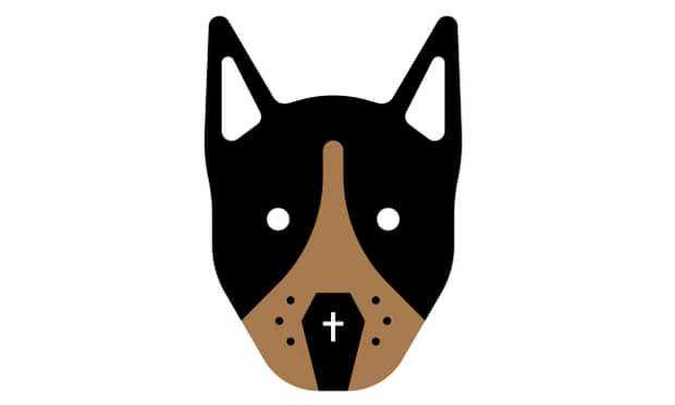 Dog face with cross on face image