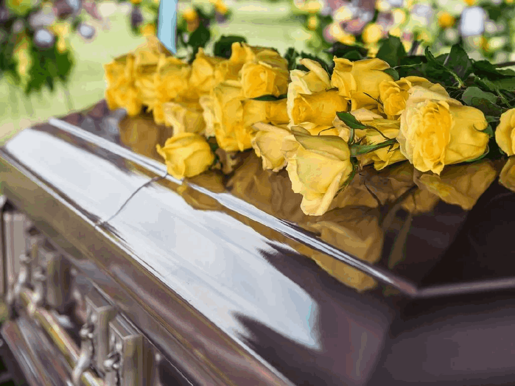flowers on coffin image