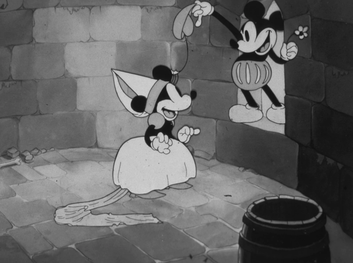 mickey and minnnie mouse inside the castle image